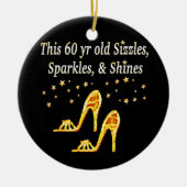 GORGEEUS GOLD 60E BIRTHDAY KERAMISCH ORNAMENT (Voorkant)