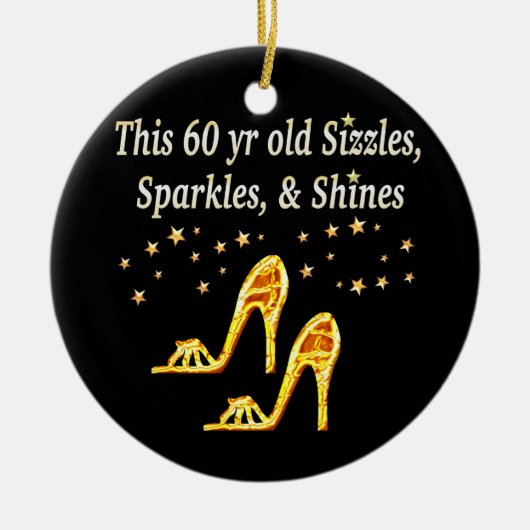 GORGEEUS GOLD 60E BIRTHDAY KERAMISCH ORNAMENT (Voorkant)