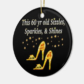 GORGEEUS GOLD 60E BIRTHDAY KERAMISCH ORNAMENT (Links)