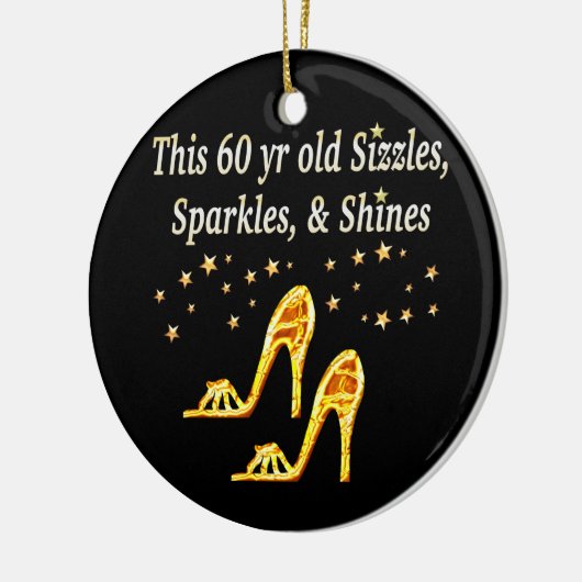 GORGEEUS GOLD 60E BIRTHDAY KERAMISCH ORNAMENT (Links)