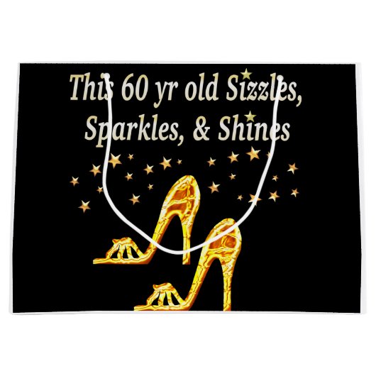 GORGEEUS GOLD 60E BIRTHDAY LARGE CADEAUTASJE (Voorkant)