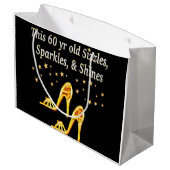 GORGEEUS GOLD 60E BIRTHDAY LARGE CADEAUTASJE (Achterkant Gekanteld)
