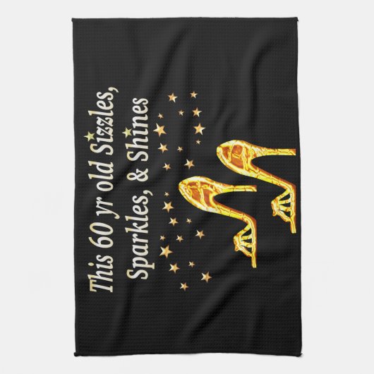 GORGEEUS GOLD 60E BIRTHDAY THEEDOEK (Verticaal)