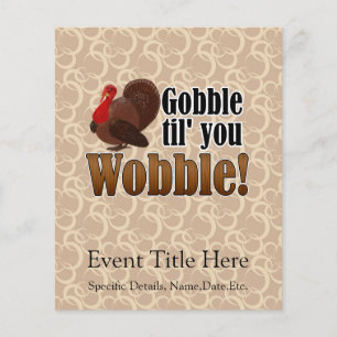Gorgel tot je Wobbelt Grappig Thanksgiving-diner Flyer