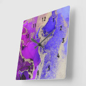 Gorgeous Abstract Gold Pink Purple Jewel Tone Vierkante Klok (Hoek)