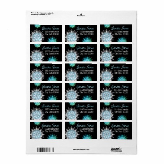 Gorgeous address labels snowflake (Full Sheet)