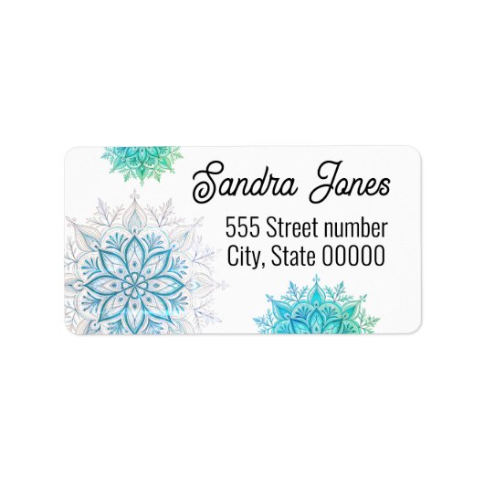Gorgeous address labels snowflake (Voorkant)