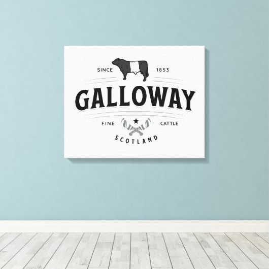 Gorgeous Belted Galloway Farm Sign Beltie Gift  Canvas Afdruk (Insitu (Houten vloer))