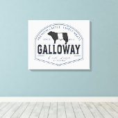 Gorgeous Belted Galloway Steer Cutout Beltie Gift Canvas Afdruk (Insitu (Houten vloer))