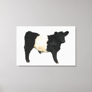 Gorgeous Belted Galloway Steer Cutout Beltie Gift  Canvas Afdruk