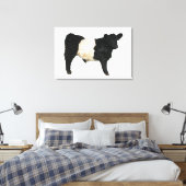 Gorgeous Belted Galloway Steer Cutout Beltie Gift Canvas Afdruk (Insitu (Slaapkamer))