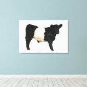 Gorgeous Belted Galloway Steer Cutout Beltie Gift Canvas Afdruk (Insitu (Houten vloer))