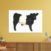 Gorgeous Belted Galloway Steer Cutout Beltie Gift Canvas Afdruk (Insitu (Woonkamer))