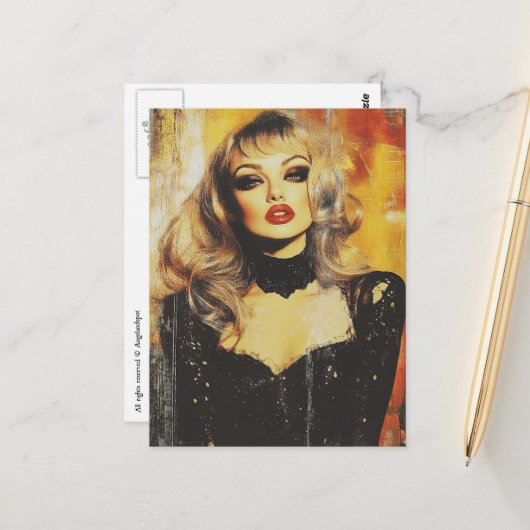 Gorgeous blond woman  briefkaart (Voorkant / Achterkant in situ)