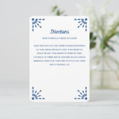 Gorgeous Blue Papel Picado Wedding Directions Informatiekaartje (Staand voorkant)