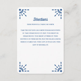 Gorgeous Blue Papel Picado Wedding Directions Informatiekaartje