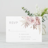Gorgeous Blush Floral Wedding Digtial RSVP  Kaart (Staand voorkant)