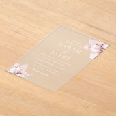 Gorgeous Blush Flower Petals Elegant Wedding Acryl Uitnodigingen (Laagn)