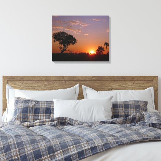 GORGEOUS BOTSWANA SUNSET CANVAS AFDRUK (Insitu (Slaapkamer))