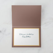 Gorgeous Chic White Rose Floral Bouquet Birthday Kaart (Binnen)