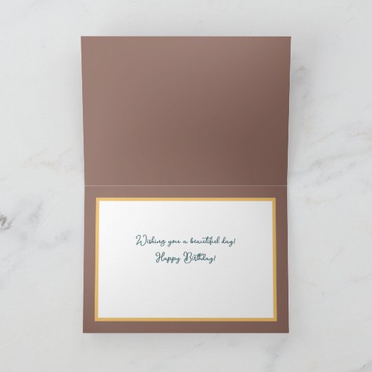 Gorgeous Chic White Rose Floral Bouquet Birthday Kaart (Binnen)