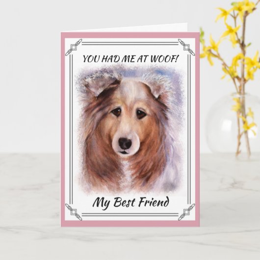 GORGEOUS COLLIE KAART (Gele Bloem)