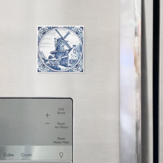 Gorgeous Delft Blue Windows Farmhouse Painting Magneet (Insitu (Koelkast))