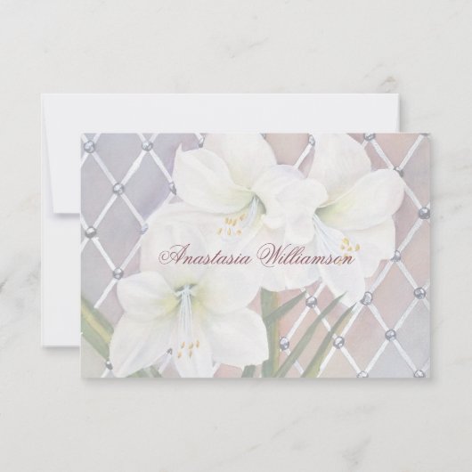 GORGEOUS ELEGANT WHITE AMARYLLIS FLOWER RSVP (Achterkant)