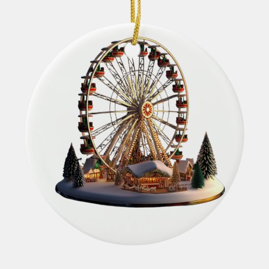 Gorgeous Ferris Wheel Ceramic Christmas Pendant - Keramisch Ornament (Voorkant)