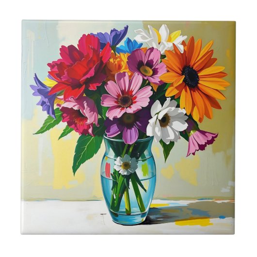 Gorgeous Floral Art Design Tegeltje (Voorkant)