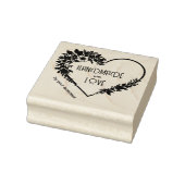 Gorgeous Floral Heart-Shape Handmade with Love Rubberstempel (Stempel)