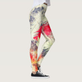 Gorgeous Funky Vibrant Feather Design Leggings (Rechts)