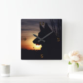 Gorgeous German Shepherd Silhouette Wall Clock Vierkante Klok (Huis)