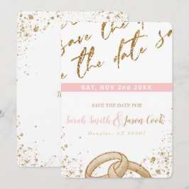 Gorgeous - Gold Pink COLLECTIE A Save the date 1 Kaart