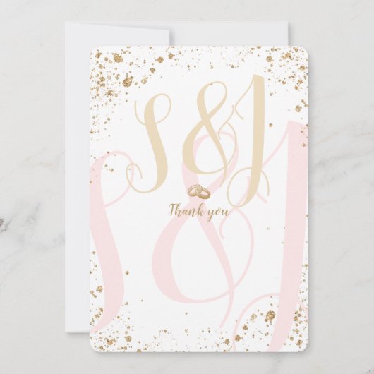 Gorgeous - Gold Pink Save the date 2 Kaart (Achterkant)