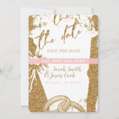 Gorgeous - Gold Pink Save the date 2 Kaart (Voorkant)