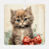 Gorgeous Gray Kitten Christmas  Metalen Ornament (Voorkant)