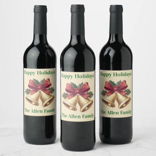 Gorgeous holiday wine bottle personalized wijn etiket (Flessen)