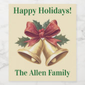 Gorgeous holiday wine bottle personalized wijn etiket (Enkel label)