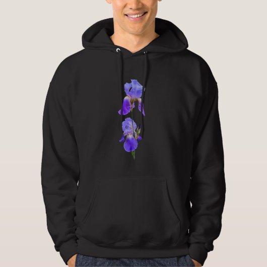 Gorgeous Iris Purple Exotic on White Shapes Mania  Hoodie (Voorkant)