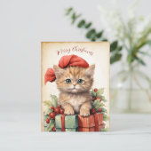 Gorgeous Kitten Christmas Briefkaart (Staand voorkant)