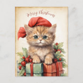 Gorgeous Kitten Christmas Briefkaart (Voorkant)