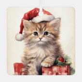 Gorgeous Kitten  Christmas  Metalen Ornament (Voorkant)