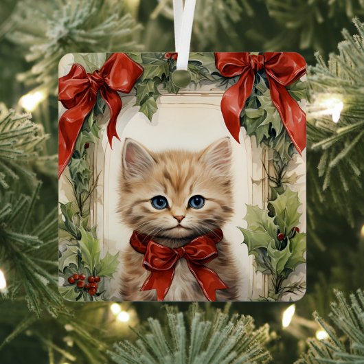 Gorgeous Kitten  Christmas  Metalen Ornament (Insitu)