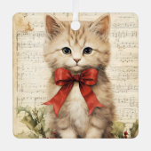 Gorgeous Kitten  Christmas  Metalen Ornament (Voorkant)