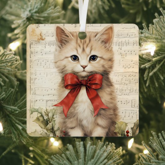 Gorgeous Kitten  Christmas  Metalen Ornament (Insitu)