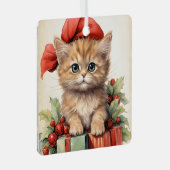 Gorgeous Kitten  Christmas  Metalen Ornament (Voorkant Rechts)