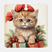 Gorgeous Kitten  Christmas  Metalen Ornament (Voorkant)