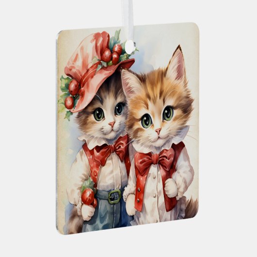 Gorgeous Kitten Couple Christmas  Metalen Ornament (Voorkant Rechts)