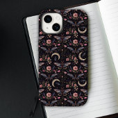 Gorgeous Moths Flowers and Moons Pattern Case-Mate iPhone Case